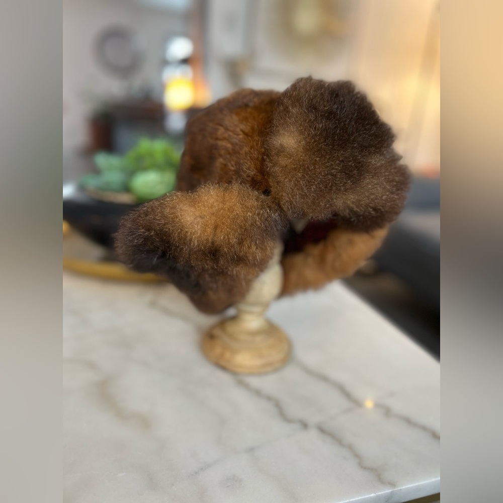 Vintage brown fur hat